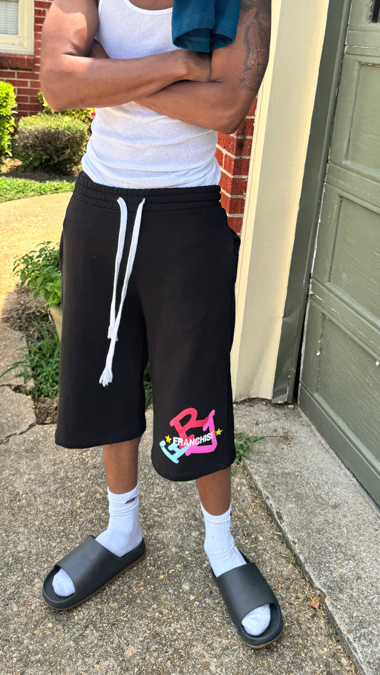 Black All Star Fleece Baggy Shorts