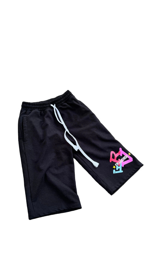 Black All Star Fleece Baggy Shorts