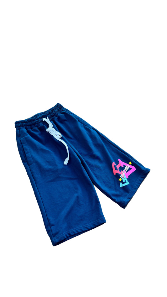 Blue All Star Fleece Baggy Shorts