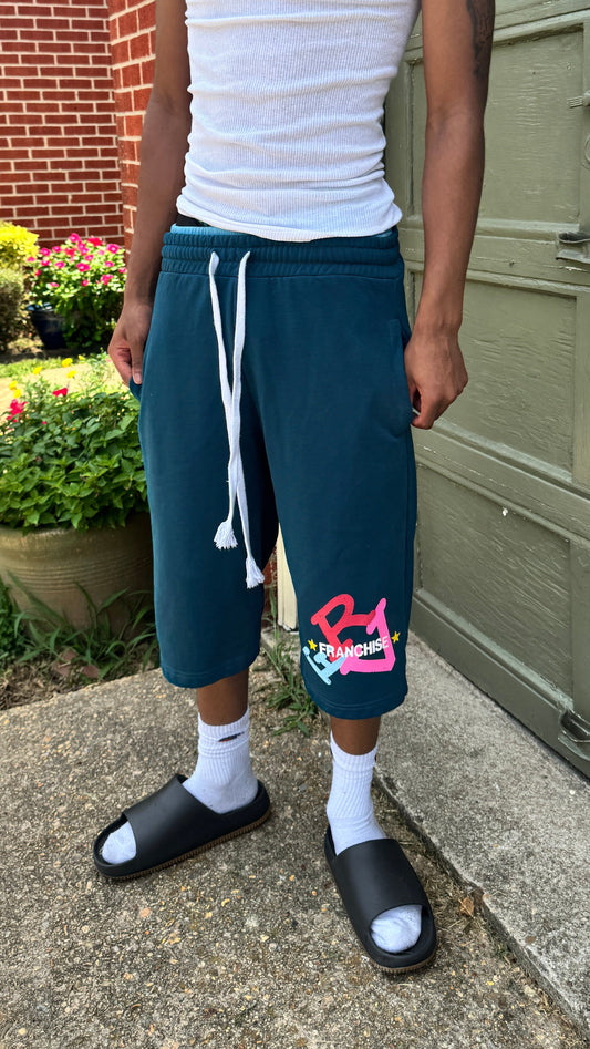 Blue All Star Fleece Baggy Shorts
